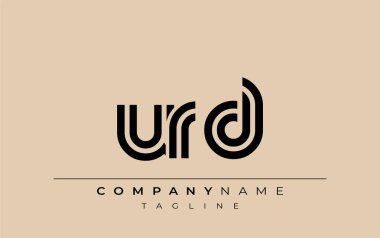 URD Yaratıcı Eşsiz Modern Harf Logosu Tasarımı. Benzersiz bir harf dizaynına sahip stilize logo, soyut minimalist estetik ve modern cazibe sunar.