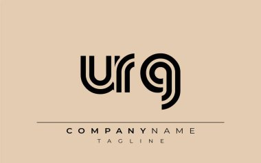 URG Yaratıcı Eşsiz Modern Harf Logosu Tasarımı. Benzersiz bir harf dizaynına sahip stilize logo, soyut minimalist estetik ve modern cazibe sunar.