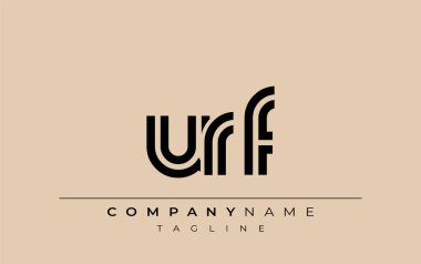 URF Yaratıcı Eşsiz Modern Harf Logosu Tasarımı. Benzersiz bir harf dizaynına sahip stilize logo, soyut minimalist estetik ve modern cazibe sunar.