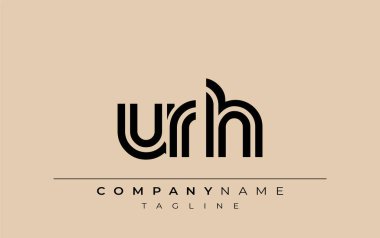 URH Yaratıcı Eşsiz Modern Harf Logosu Tasarımı. Benzersiz bir harf dizaynına sahip stilize logo, soyut minimalist estetik ve modern cazibe sunar.