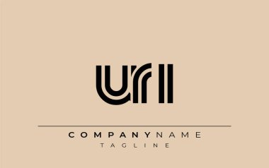 URI Yaratıcı Eşsiz Modern Harf Logosu Tasarımı. Benzersiz bir harf dizaynına sahip stilize logo, soyut minimalist estetik ve modern cazibe sunar.