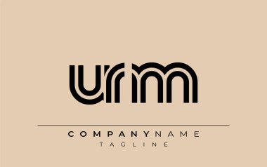 URM Yaratıcı Eşsiz Modern Harf Logosu Tasarımı. Benzersiz bir harf dizaynına sahip stilize logo, soyut minimalist estetik ve modern cazibe sunar.