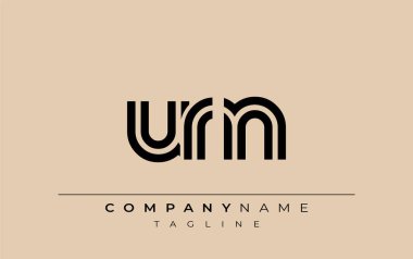 URN Yaratıcı Eşsiz Modern Harf Logosu Tasarımı. Benzersiz bir harf dizaynına sahip stilize logo, soyut minimalist estetik ve modern cazibe sunar.