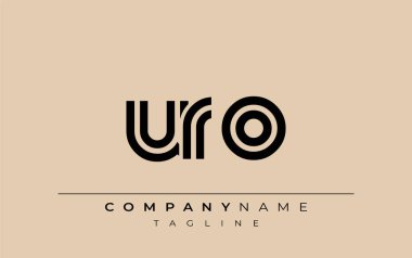 URO Yaratıcı Eşsiz Modern Harf Logosu Tasarımı. Benzersiz bir harf dizaynına sahip stilize logo, soyut minimalist estetik ve modern cazibe sunar.
