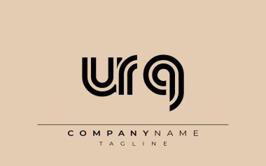 URQ Yaratıcı Eşsiz Modern Harf Logosu Tasarımı. Benzersiz bir harf dizaynına sahip stilize logo, soyut minimalist estetik ve modern cazibe sunar.