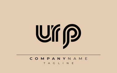 URP Yaratıcı Eşsiz Modern Harf Logosu Tasarımı. Benzersiz bir harf dizaynına sahip stilize logo, soyut minimalist estetik ve modern cazibe sunar.