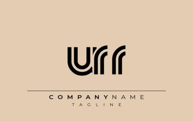 URR Yaratıcı Eşsiz Modern Harf Logosu Tasarımı. Benzersiz bir harf dizaynına sahip stilize logo, soyut minimalist estetik ve modern cazibe sunar.