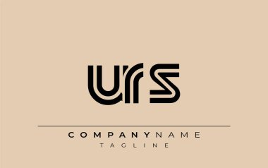 URS Yaratıcı Eşsiz Modern Harf Logosu Tasarımı. Benzersiz bir harf dizaynına sahip stilize logo, soyut minimalist estetik ve modern cazibe sunar.