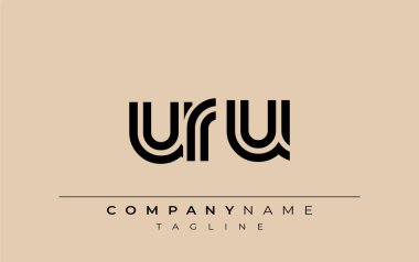 URU Yaratıcı Eşsiz Modern Harf Logosu Tasarımı. Benzersiz bir harf dizaynına sahip stilize logo, soyut minimalist estetik ve modern cazibe sunar.