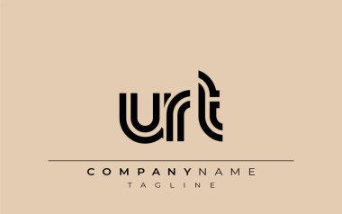 URT Yaratıcı Eşsiz Modern Harf Logosu Tasarımı. Benzersiz bir harf dizaynına sahip stilize logo, soyut minimalist estetik ve modern cazibe sunar.