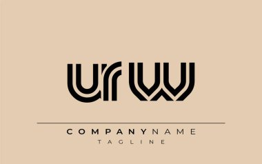 URW Yaratıcı Eşsiz Modern Harf Logosu Tasarımı. Benzersiz bir harf dizaynına sahip stilize logo, soyut minimalist estetik ve modern cazibe sunar.