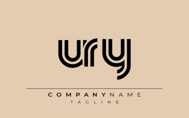 URY Yaratıcı Eşsiz Modern Harf Logosu Tasarımı. Benzersiz bir harf dizaynına sahip stilize logo, soyut minimalist estetik ve modern cazibe sunar.