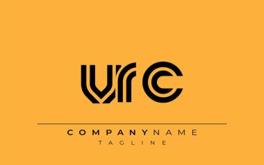 VRC Yaratıcı Eşsiz Modern Harf Logosu Tasarımı. Benzersiz bir harf dizaynına sahip stilize logo, soyut minimalist estetik ve modern cazibe sunar.
