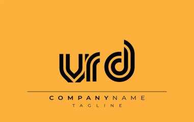 VRD Yaratıcı Eşsiz Modern Harf Logosu Tasarımı. Benzersiz bir harf dizaynına sahip stilize logo, soyut minimalist estetik ve modern cazibe sunar.