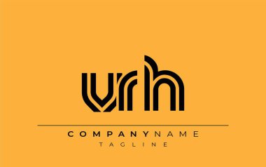 VRH Yaratıcı Eşsiz Modern Harf Logosu Tasarımı. Benzersiz bir harf dizaynına sahip stilize logo, soyut minimalist estetik ve modern cazibe sunar.