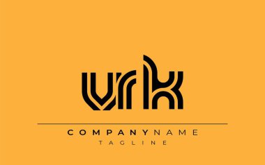 VRK Yaratıcı Eşsiz Modern Harf Logosu Tasarımı. Benzersiz bir harf dizaynına sahip stilize logo, soyut minimalist estetik ve modern cazibe sunar.