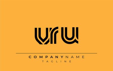 VRU Yaratıcı Eşsiz Modern Harf Logosu Tasarımı. Benzersiz bir harf dizaynına sahip stilize logo, soyut minimalist estetik ve modern cazibe sunar.