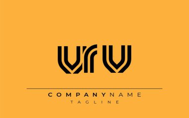 VRV Yaratıcı Eşsiz Modern Harf Logosu Tasarımı. Benzersiz bir harf dizaynına sahip stilize logo, soyut minimalist estetik ve modern cazibe sunar.