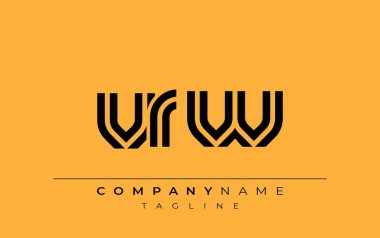 VRW Yaratıcı Eşsiz Modern Harf Logosu Tasarımı. Benzersiz bir harf dizaynına sahip stilize logo, soyut minimalist estetik ve modern cazibe sunar.