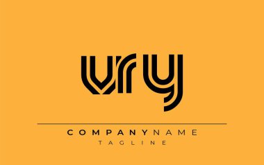 VRY Yaratıcı Eşsiz Modern Harf Logosu Tasarımı. Benzersiz bir harf dizaynına sahip stilize logo, soyut minimalist estetik ve modern cazibe sunar.