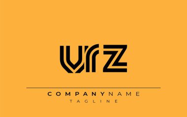 VRZ Yaratıcı Eşsiz Modern Harf Logosu Tasarımı. Benzersiz bir harf dizaynına sahip stilize logo, soyut minimalist estetik ve modern cazibe sunar.