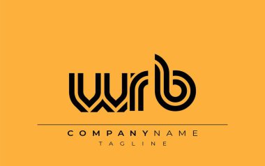 WRB Yaratıcı Eşsiz Modern Harf Logosu Tasarımı. Benzersiz bir harf dizaynına sahip stilize logo, soyut minimalist estetik ve modern cazibe sunar.