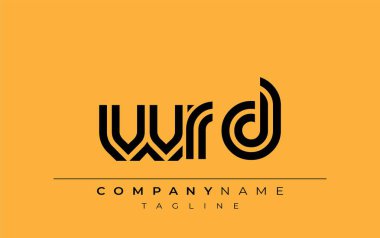 WRD Yaratıcı Eşsiz Modern Harf Logosu Tasarımı. Benzersiz bir harf dizaynına sahip stilize logo, soyut minimalist estetik ve modern cazibe sunar.