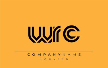 WRC Yaratıcı Eşsiz Modern Harf Logosu Tasarımı. Benzersiz bir harf dizaynına sahip stilize logo, soyut minimalist estetik ve modern cazibe sunar.