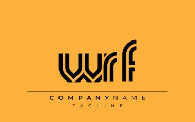 WRF Yaratıcı Eşsiz Modern Harf Logosu Tasarımı. Benzersiz bir harf dizaynına sahip stilize logo, soyut minimalist estetik ve modern cazibe sunar.