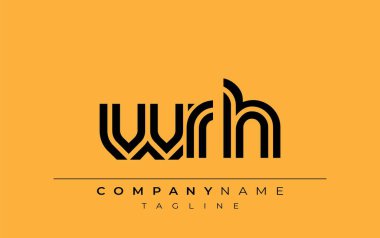 WRH Yaratıcı Eşsiz Modern Harf Logosu Tasarımı. Benzersiz bir harf dizaynına sahip stilize logo, soyut minimalist estetik ve modern cazibe sunar.