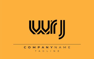 WRJ Yaratıcı Eşsiz Modern Harf Logosu Tasarımı. Benzersiz bir harf dizaynına sahip stilize logo, soyut minimalist estetik ve modern cazibe sunar.