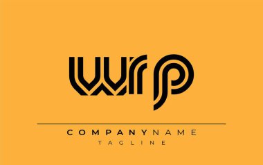 WRP Yaratıcı Eşsiz Modern Harf Logosu Tasarımı. Benzersiz bir harf dizaynına sahip stilize logo, soyut minimalist estetik ve modern cazibe sunar.