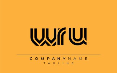 WRU Yaratıcı Eşsiz Modern Harf Logosu Tasarımı. Benzersiz bir harf dizaynına sahip stilize logo, soyut minimalist estetik ve modern cazibe sunar.