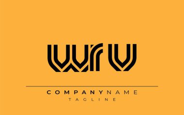 WRV Yaratıcı Eşsiz Modern Harf Logosu Tasarımı. Benzersiz bir harf dizaynına sahip stilize logo, soyut minimalist estetik ve modern cazibe sunar.