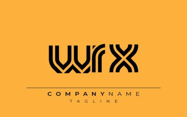 WRX Yaratıcı Eşsiz Modern Harf Logosu Tasarımı. Benzersiz bir harf dizaynına sahip stilize logo, soyut minimalist estetik ve modern cazibe sunar.