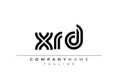 XRD Yaratıcı Eşsiz Modern Harf Logosu Tasarımı. Benzersiz bir harf dizaynına sahip stilize logo, soyut minimalist estetik ve modern cazibe sunar.