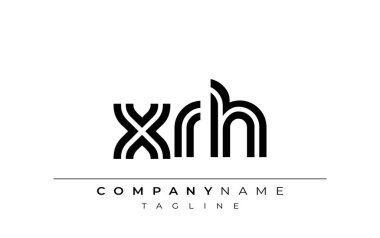 XRH Yaratıcı Eşsiz Modern Harf Logosu Tasarımı. Benzersiz bir harf dizaynına sahip stilize logo, soyut minimalist estetik ve modern cazibe sunar.