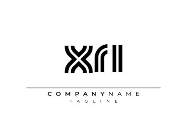 XRI Yaratıcı Eşsiz Modern Harf Logosu Tasarımı. Benzersiz bir harf dizaynına sahip stilize logo, soyut minimalist estetik ve modern cazibe sunar.