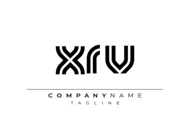 XRV Yaratıcı Eşsiz Modern Harf Logosu Tasarımı. Benzersiz bir harf dizaynına sahip stilize logo, soyut minimalist estetik ve modern cazibe sunar.