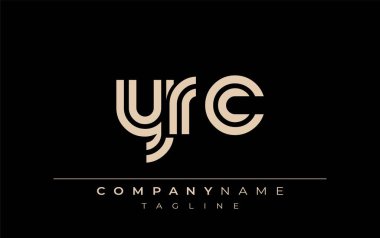 YRC Yaratıcı Eşsiz Modern Harf Logosu Tasarımı. Benzersiz bir harf dizaynına sahip stilize logo, soyut minimalist estetik ve modern cazibe sunar.