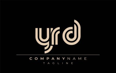YRD Yaratıcı Eşsiz Modern Harf Logosu Tasarımı. Benzersiz bir harf dizaynına sahip stilize logo, soyut minimalist estetik ve modern cazibe sunar.