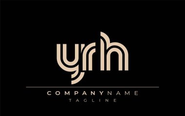 YRH Yaratıcı Eşsiz Modern Harf Logosu Tasarımı. Benzersiz bir harf dizaynına sahip stilize logo, soyut minimalist estetik ve modern cazibe sunar.