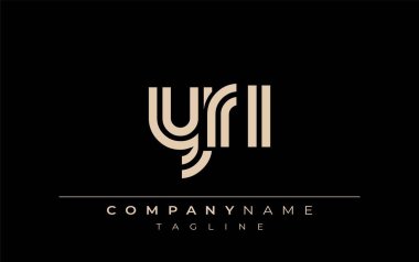 YRI Yaratıcı Eşsiz Modern Harf Logosu Tasarımı. Benzersiz bir harf dizaynına sahip stilize logo, soyut minimalist estetik ve modern cazibe sunar.