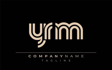 YRM Yaratıcı Eşsiz Modern Harf Logosu Tasarımı. Benzersiz bir harf dizaynına sahip stilize logo, soyut minimalist estetik ve modern cazibe sunar.