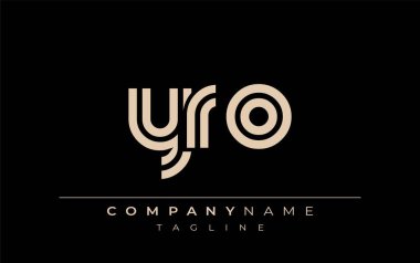 YRO Yaratıcı Eşsiz Modern Harf Logosu Tasarımı. Benzersiz bir harf dizaynına sahip stilize logo, soyut minimalist estetik ve modern cazibe sunar.