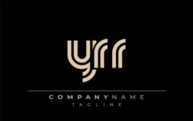 YRR Yaratıcı Eşsiz Modern Harf Logosu Tasarımı. Benzersiz bir harf dizaynına sahip stilize logo, soyut minimalist estetik ve modern cazibe sunar.