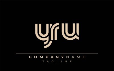YRU Yaratıcı Eşsiz Modern Harf Logosu Tasarımı. Benzersiz bir harf dizaynına sahip stilize logo, soyut minimalist estetik ve modern cazibe sunar.