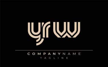 YRW Yaratıcı Eşsiz Modern Harf Logosu Tasarımı. Benzersiz bir harf dizaynına sahip stilize logo, soyut minimalist estetik ve modern cazibe sunar.