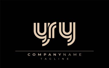 YRY Yaratıcı Eşsiz Modern Harf Logosu Tasarımı. Benzersiz bir harf dizaynına sahip stilize logo, soyut minimalist estetik ve modern cazibe sunar.