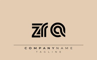ZRA Yaratıcı Eşsiz Modern Harf Logosu Tasarımı. Benzersiz bir harf dizaynına sahip stilize logo, soyut minimalist estetik ve modern cazibe sunar.
